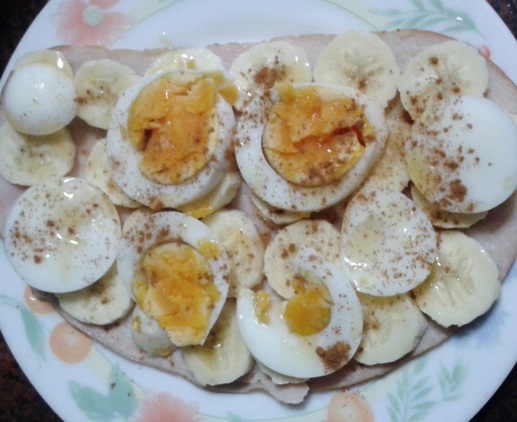 egg, banana, honey, cinnamon, healthy, breakfast, food, diet, body, fitness